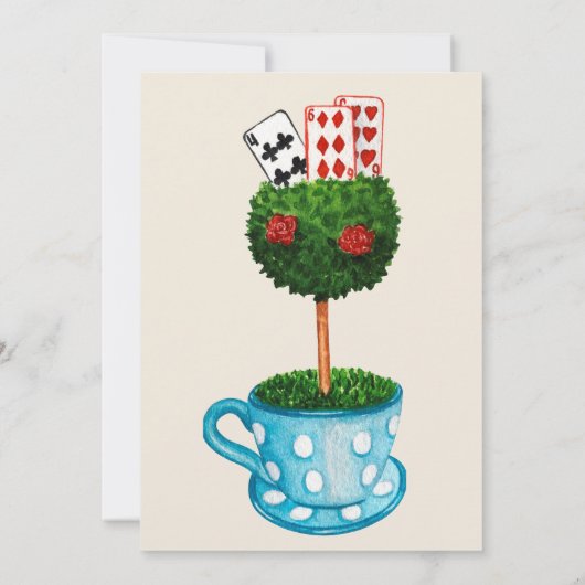 Alice im Wunderland Hochzeit speichern das Datum Save The Date (Rückseite)