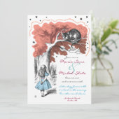 Alice im Wunderland-Hochzeits-Einladung Einladung (Stehend Vorderseite)