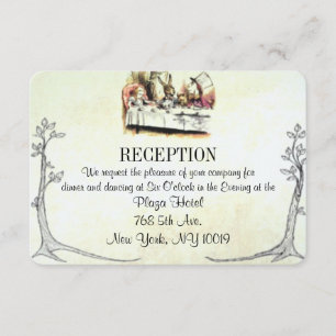 Alice im Wunderland Hochzeitsempfang Karte