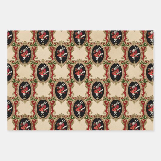 Alice im Wunderland Holiday Wrapping Paper Sheets Geschenkpapier Set (Vorderseite)