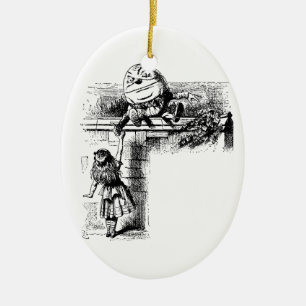 Alice im Wunderland, Humpty Dumpty mit Alice Keramik Ornament