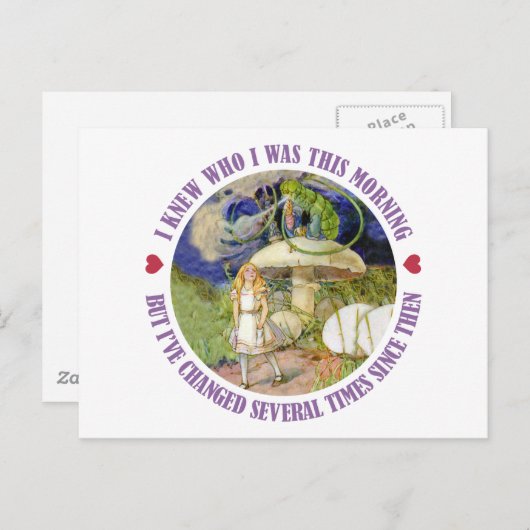 Alice im Wunderland - Ich wusste, wer ich heute Mo Postkarte (Vorne/Hinten)