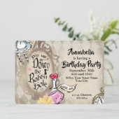 Alice im Wunderland im Kaninchenloch-Party Einladung (Stehend Vorderseite)