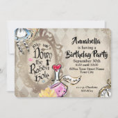 Alice im Wunderland im Kaninchenloch-Party Einladung (Vorderseite)