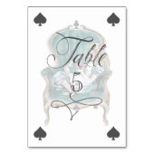 Alice im Wunderland im Sitzplatz auf der Spielkart Tischnummer (Rückseite)