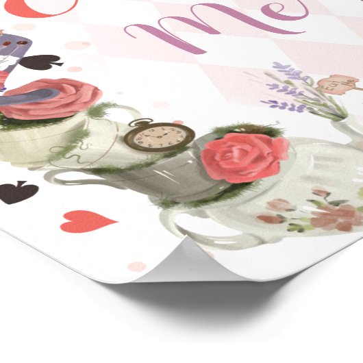 Alice im Wunderland isst mich Poster (Ecke)