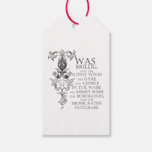 Alice im Wunderland Jabberwocky-Gedicht-Geschenkan Geschenkanhänger