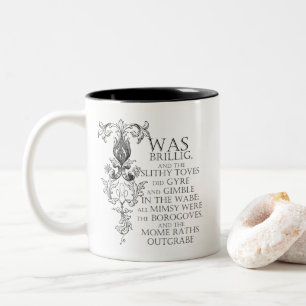 Alice im Wunderland Jabberwocky-Gedicht Kaffeetass Zweifarbige Tasse