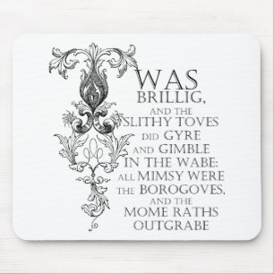 Alice im Wunderland Jabberwocky Gedicht Mousepad