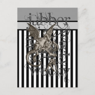 Alice im Wunderland Jabberwocky Grunge Postkarte