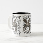 Alice im Wunderland Jabberwocky Grunge (Single) Zweifarbige Tasse (Vorderseite Links)