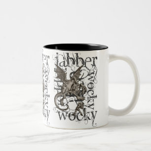 Alice im Wunderland Jabberwocky Grunge (Single) Zweifarbige Tasse