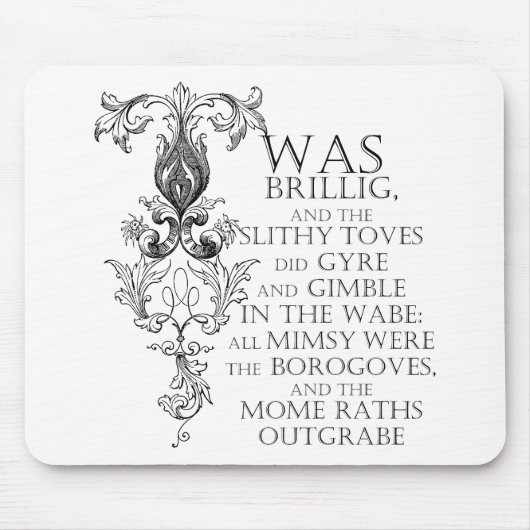 Alice im Wunderland Jabberwocky Poem Mousepad (Vorne)