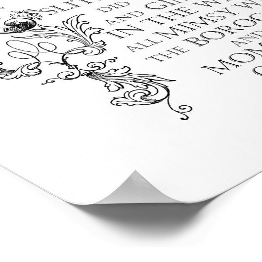 Alice im Wunderland Jabberwocky Poem Plakatzeichen Poster (Ecke)