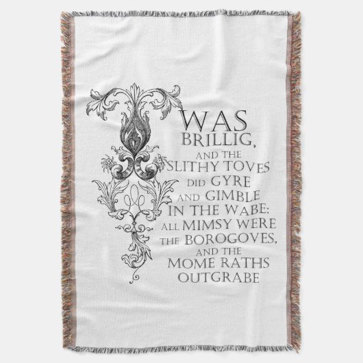 Alice im Wunderland Jabberwocky Poem Throw Blanket Decke (Vorderseite Vertikal)
