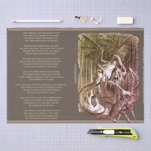 Alice im Wunderland Jabberwocky Song Seidenpapier (Handwerk)