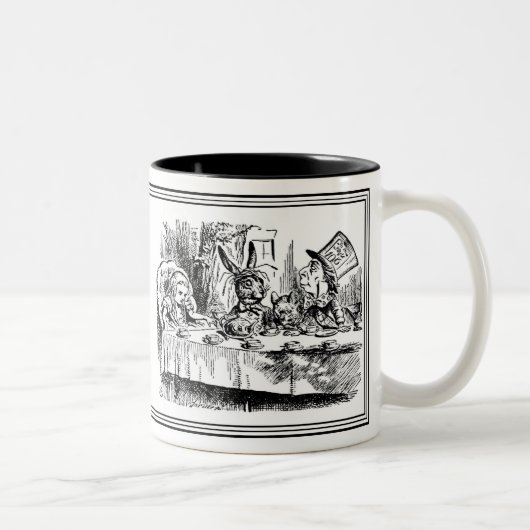 Alice im Wunderland John Tenniel Illustration Tass Zweifarbige Tasse (Rechts)