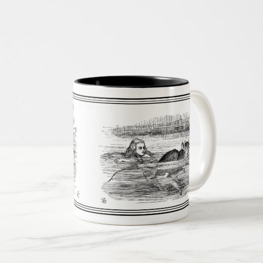 Alice im Wunderland John Tenniel Illustration Tass Zweifarbige Tasse (VorderseiteRechts)