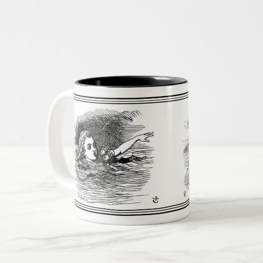 Alice im Wunderland John Tenniel Illustration Tass Zweifarbige Tasse (Vorderseite Links)