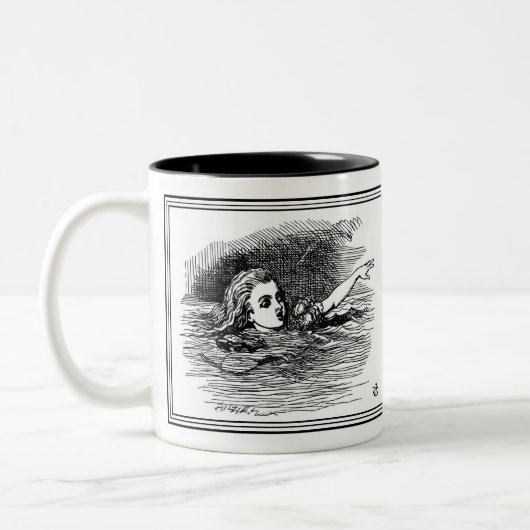 Alice im Wunderland John Tenniel Illustration Tass Zweifarbige Tasse (Links)