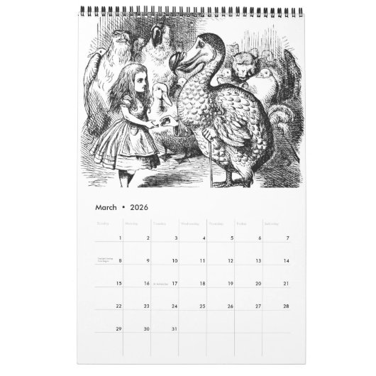 Alice im Wunderland Kalender (Mär 2026)
