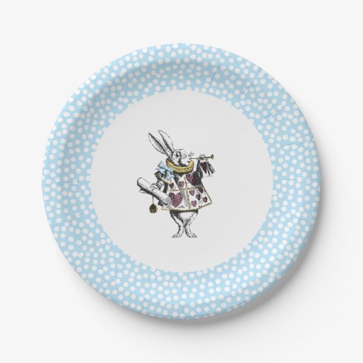 Alice im Wunderland-Kaninchen Pappteller (Vorderseite)