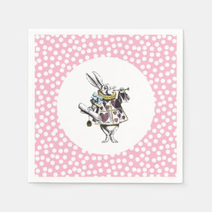 Alice im Wunderland-Kaninchen-Polka-Punkt Serviette