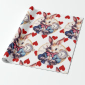 Alice im Wunderland Kaninchen und Herz Geschenkpapier (Ungerollt)