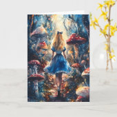 Alice im Wunderland Karte (Gelbe Blume)