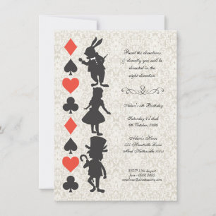 Alice im Wunderland Karten Tee Party Geburtstag