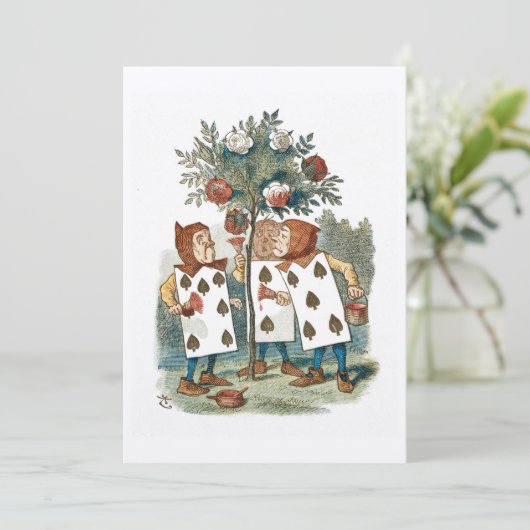 Alice im Wunderland Kartenbauer Einladung (Stehend Vorderseite)