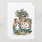 Alice im Wunderland Kartenbauer Einladung (Vorne/Hinten)