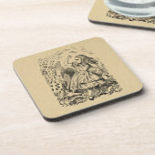 Alice im Wunderland Kartenspielen Kunst Getränkeuntersetzer (Linke Seite)