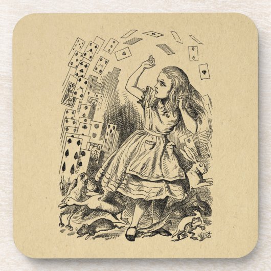 Alice im Wunderland Kartenspielen Kunst Getränkeuntersetzer (Vorderseite)