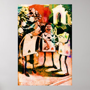 Alice im Wunderland Kartenspielen Poster