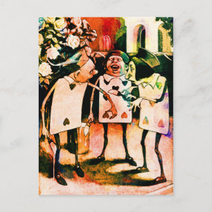Alice im Wunderland Kartenspielen Postkarte