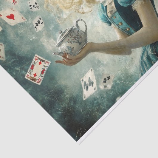 Alice im Wunderland Kartenspielen Teapot-Dekoupage Seidenpapier (Ausschnitt)