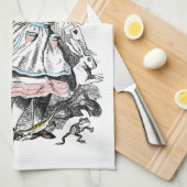 Alice im Wunderland-Kartenstapeles Tee-Tuch Küchentuch (Viertel Falte)