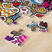 Alice im Wunderland Kawaii Doodle Kunst, Dichtung Puzzle (Seite)
