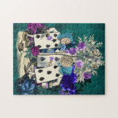 Alice im Wunderland kennzeichnet die Spielkarten Puzzle (Horizontal)