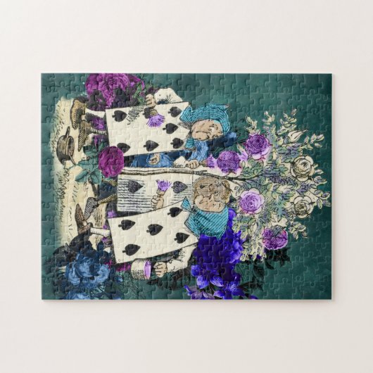 Alice im Wunderland kennzeichnet die Spielkarten Puzzle (Horizontal)