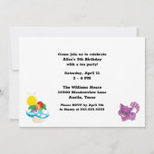 Alice im Wunderland Kids Black Red Birthday Party Einladung (Rückseite)