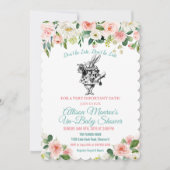 Alice im Wunderland Kinderdusche Einladung (Vorderseite)