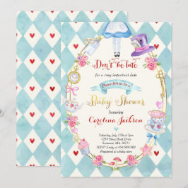 Alice im Wunderland Kinderdusche Einladung