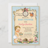 Alice im Wunderland Kinderdusche Einladung (Vorderseite)