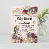 Alice im Wunderland Kinderdusche Einladungen (Stehend Vorderseite)