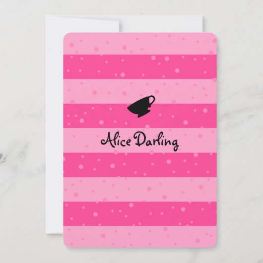 Alice im Wunderland Kinderdusche Einladungen | Ros (Rückseite)