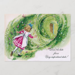 Alice im Wunderland Kinderdusche nicht zu spät Einladung