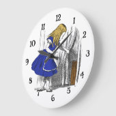 Alice im Wunderland - Kleine Tür Große Wanduhr (Winkel)