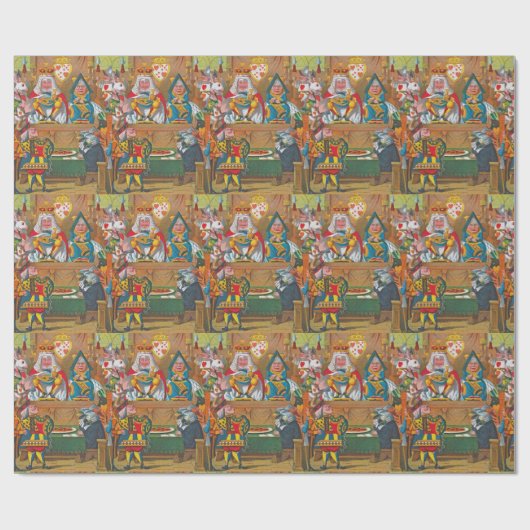 Alice im Wunderland - König und Königin des Herzen Geschenkpapier (Flach)